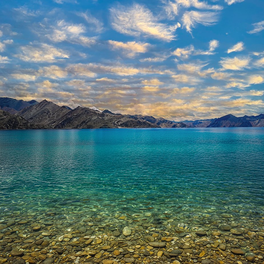 Evening at Pangong Lake